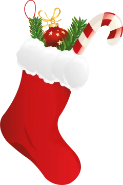 a christmas stocking with a candy and candy cane