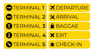 A yellow sticker with the words terminal, and terminal