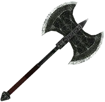 a black and white axe on a white background