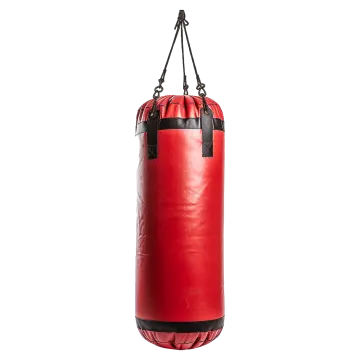 a red punching bag on a white background
