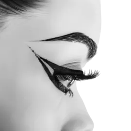 a black and white photo of a woman's face