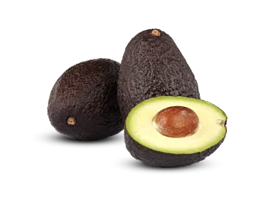 three avocas on a white background