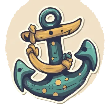 an anchor sticker on a white background
