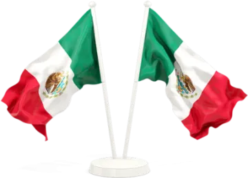 two mexican flags on a white background