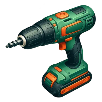 a green and orange cord driller