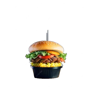 a hamburger on a white background