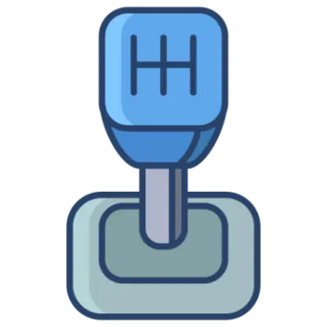 a blue push button on a white background