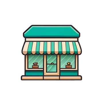 a small shop with aws on the roof