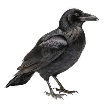 a black crow on a white background