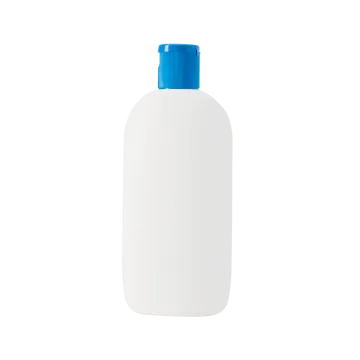 a white plastic bottle with a blue cap
