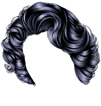 a black and white drawing of a woman's hair