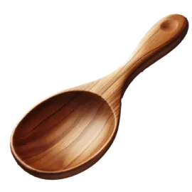 a wooden spoon on a white background