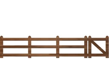 a wooden fence on a white background