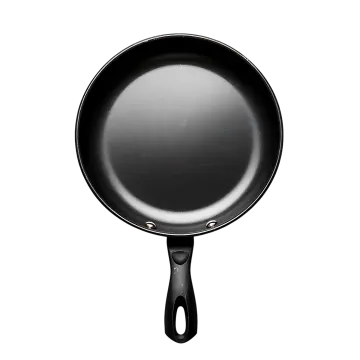 a black frying pan on a white background