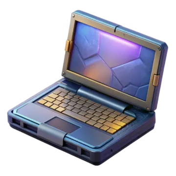 an open laptop computer with a blue screen