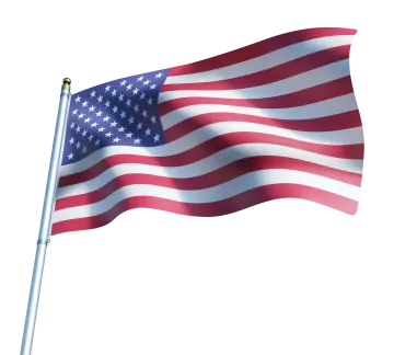 an american flag waving in the wind