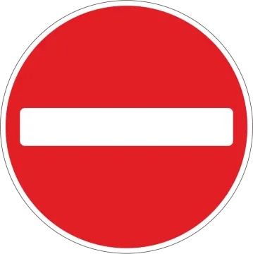 a red and white no entry sign