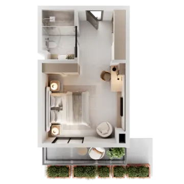the floor plan of a small apartment