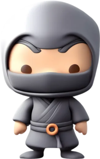 a cartoon character in a ninja outfit