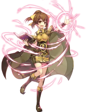an anime character with pink hair and a green cape