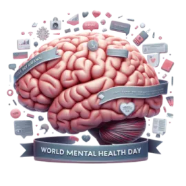 a brain with the words world mental day
