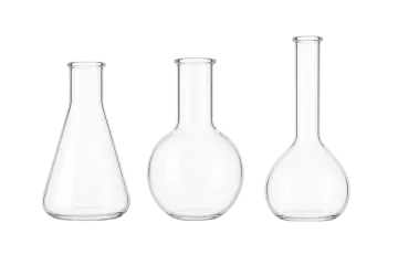a set of three glass vases
