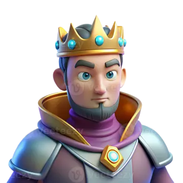 a cartoon character with a crown on his head