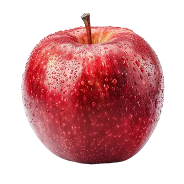 red apple with water drops