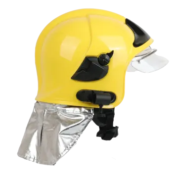 a yellow helmet on a white background