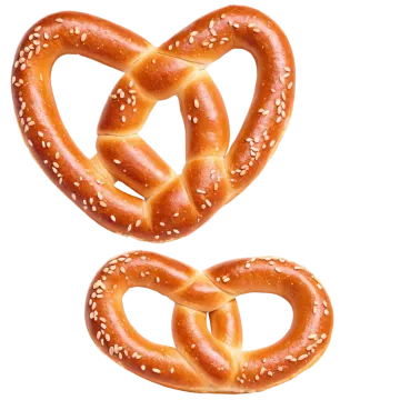two pretzes in the shape of a heart