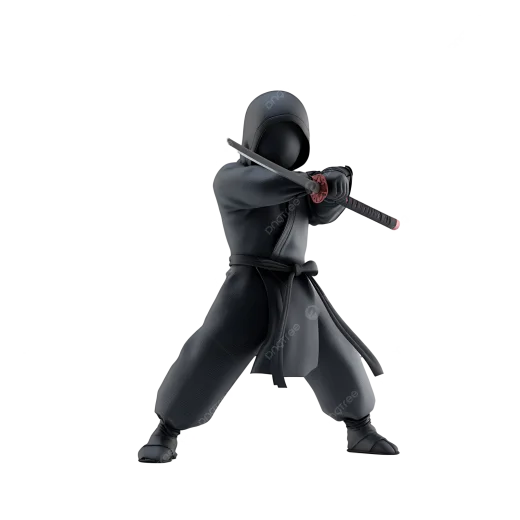 a toy figure of a man in a ninja outfit with a sword