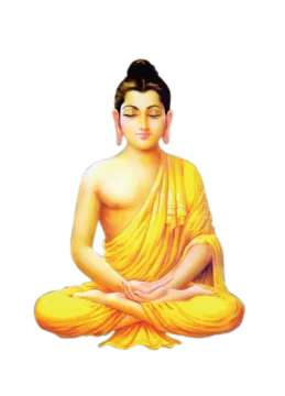 a buddha statue sitting on the ground