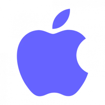 an apple logo on a white background