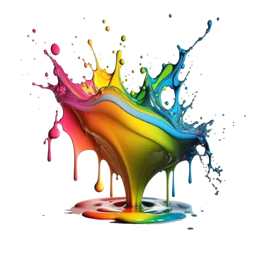 colorful paint splashs on a white background