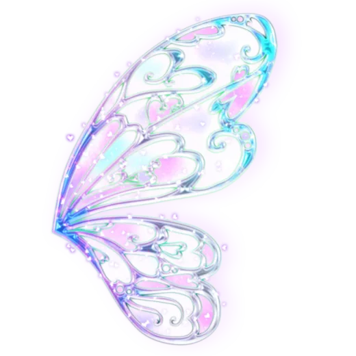 a white butterfly with blue and pink wings