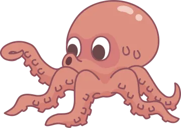 a cartoon octopus with its mouth open