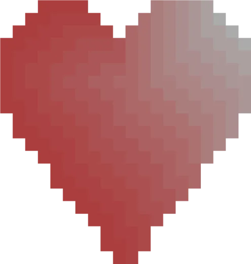 a red heart on white background