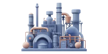 a large industrial plant with pipes and valves