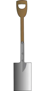 a shovel on a white background