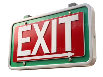 a green and white exit sign