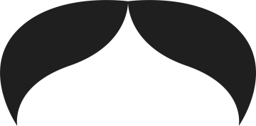 a black and white silhouette of a mustache