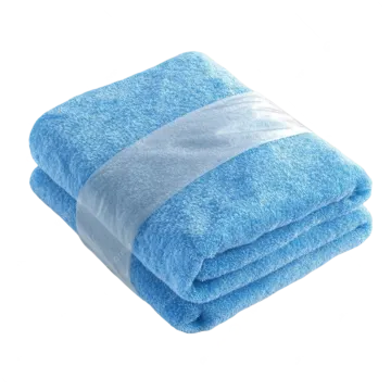 a blue towel on a white background
