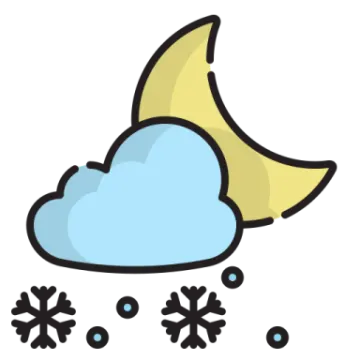 a cloud with a half moon in the middle