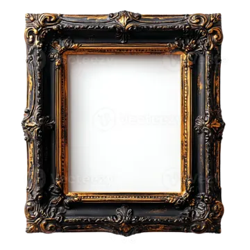 a black and gold frame on a white background
