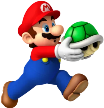 a cartoon character running with a turtle