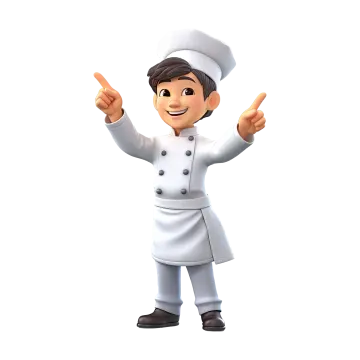 a cartoon character in a chef's uniform