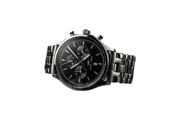 a black watch on a white background