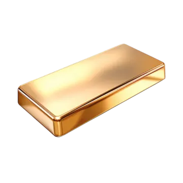 a gold bar on a white background