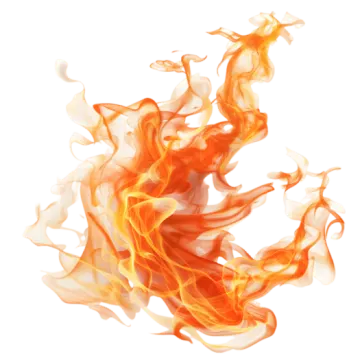 fire on a white background