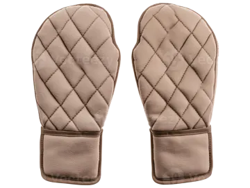 a pair of oven mits on white background